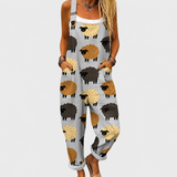 Faye — Sheep Print Overalls
