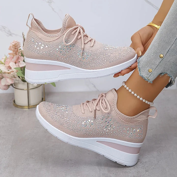 Cinderella — Crystal-Detail Knit Comfort Sneakers