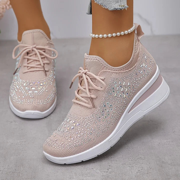 Cinderella — Crystal-Detail Knit Comfort Sneakers