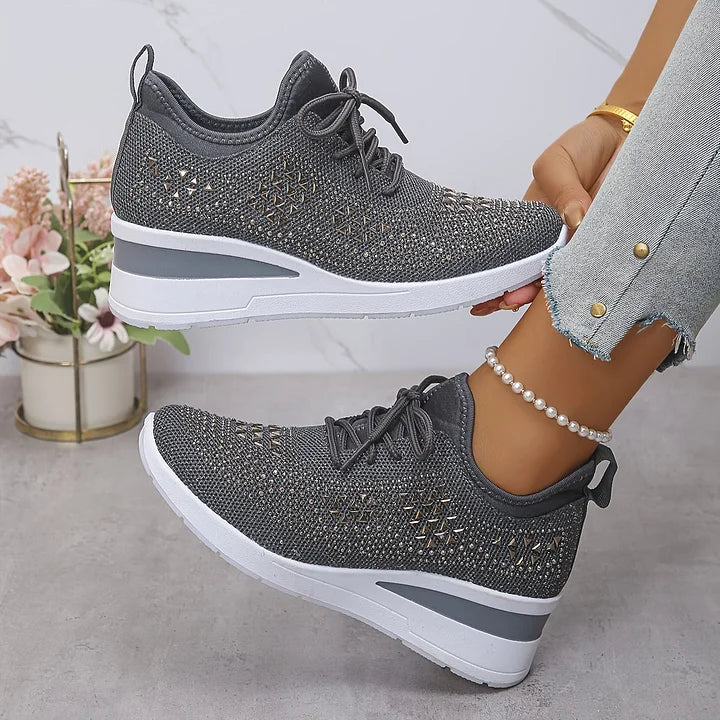 Cinderella — Crystal-Detail Knit Comfort Sneakers
