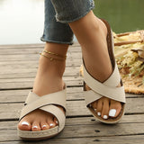 Ariella — Cross-Strap Cushioned Slide Sandals