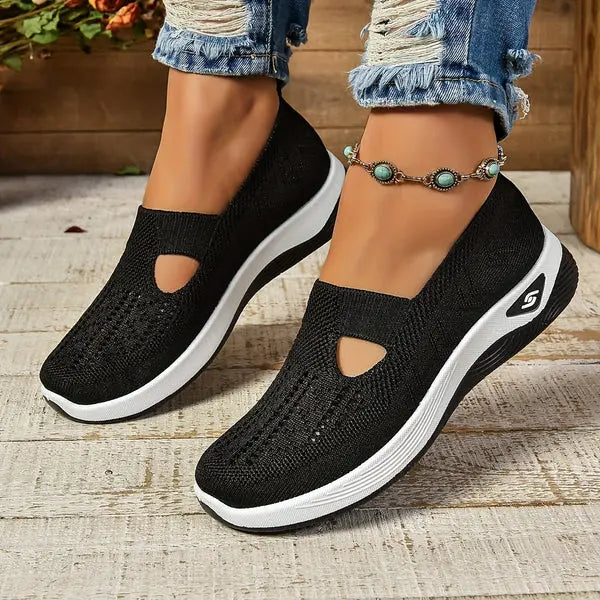 Alanis — Perforated Slip-On Knit Shoes
