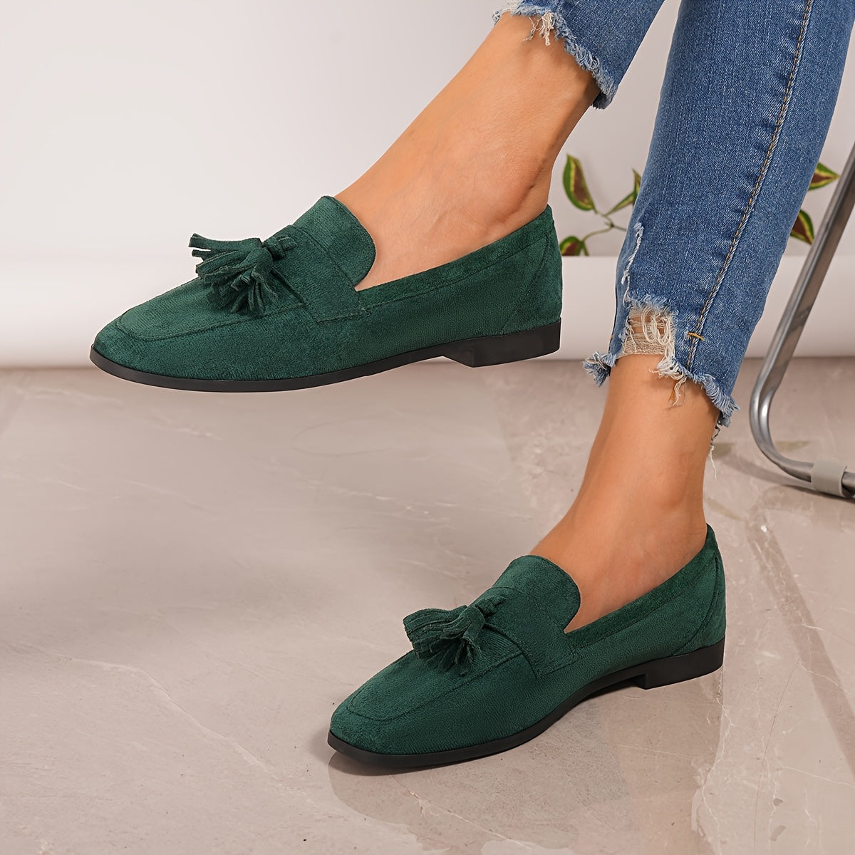 Eponine — Stable Everyday Tassel Loafers with Low Heel