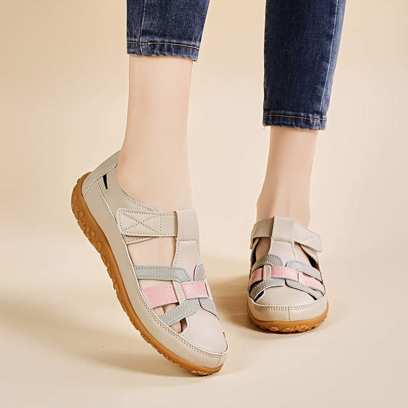 Hilda — Closed-Toe Woven Strap Comfort Sandals