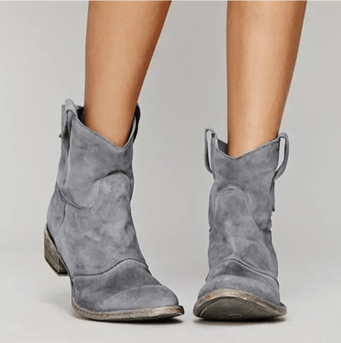 Eloise Orthopedic Suede and Cotton Ankle Boot - Grey