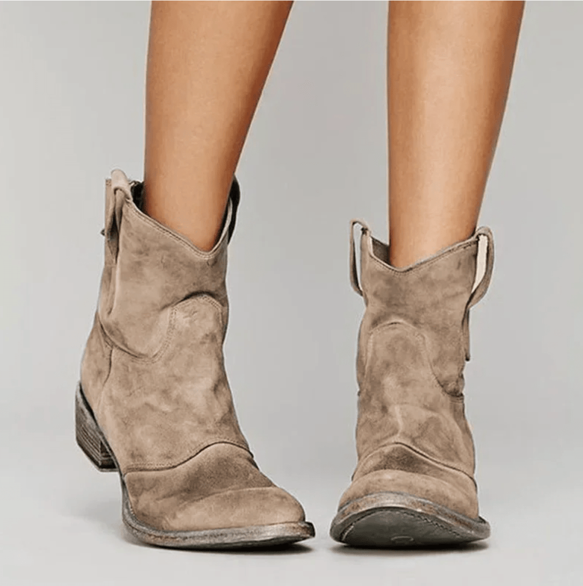 Eloise Orthopedic Suede and Cotton Ankle Boot - Light Brown