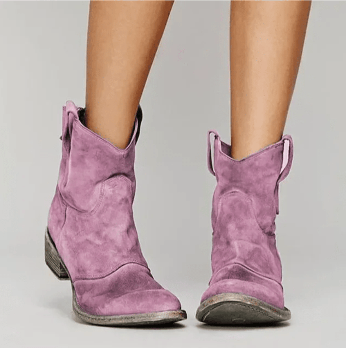 Eloise Orthopedic Suede and Cotton Ankle Boot - Pink