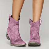 Eloise Orthopedic Suede and Cotton Ankle Boot - Pink