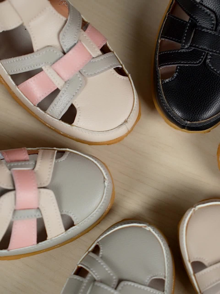 Hilda — Closed-Toe Woven Strap Comfort Sandals