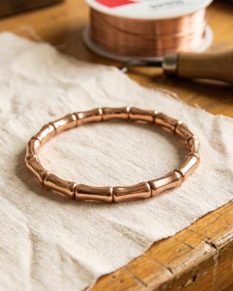 Kelsey — Bamboo Segment Copper-Tone Bangle Bracelet