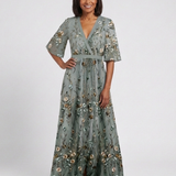 Evelina — Floral V-Neck Maxi Dress with Flutter Sleeves