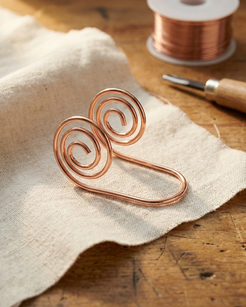 Tula — Double Spiral Wire Copper-Tone Hand Piece