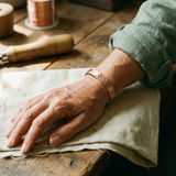 Ila — Hammered Slim Copper-Tone Cuff Bracelet