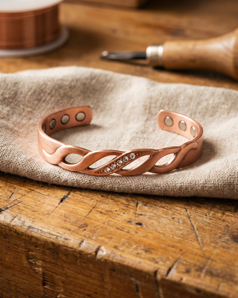 Kendra — Open Twist Copper-Tone Cuff Bracelet