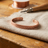 Laurel — Slim Textured Copper-Tone Cuff Bracelet