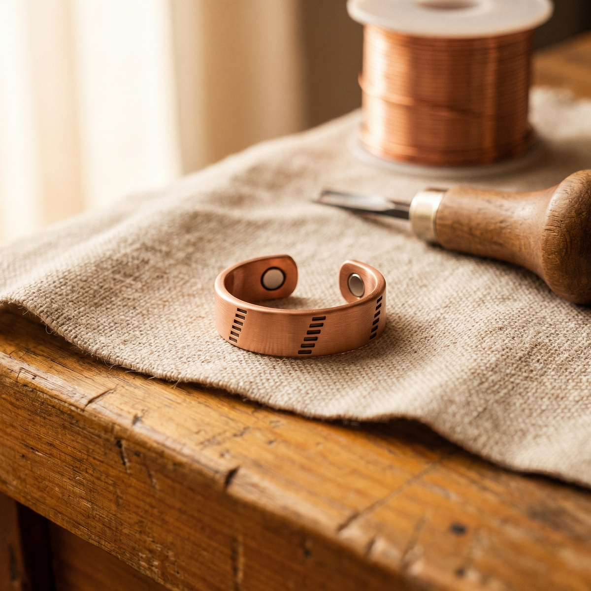Aislinn — Smooth Slim Copper-Tone Ring
