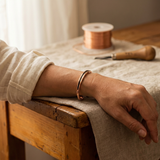 Nala — Black Stripe Open Copper-Tone Cuff Bracelet