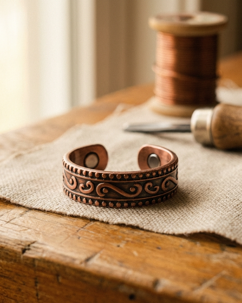 Perla — Dark Floral Copper-Tone Ring