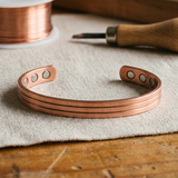 Meg — Triple Band Copper-Tone Cuff Bracelet
