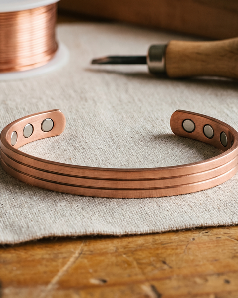 Meg — Triple Band Copper-Tone Cuff Bracelet