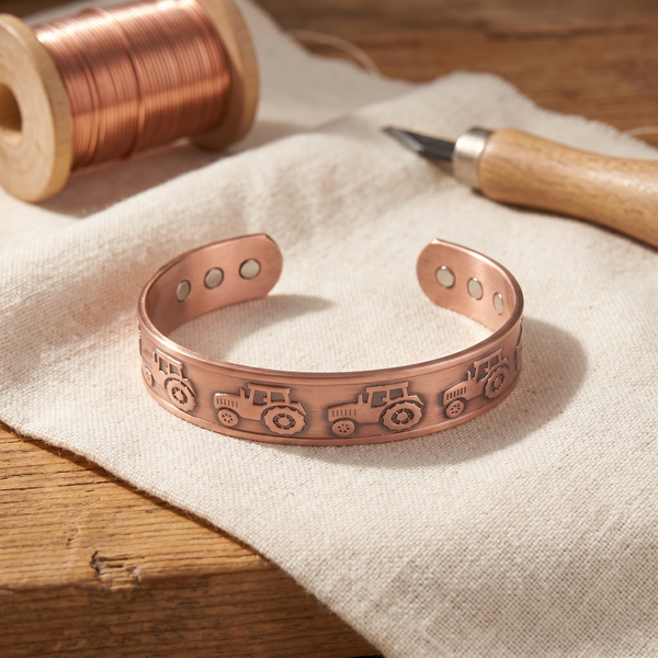 Sera — Pattern Engraved Copper-Tone Cuff Bracelet