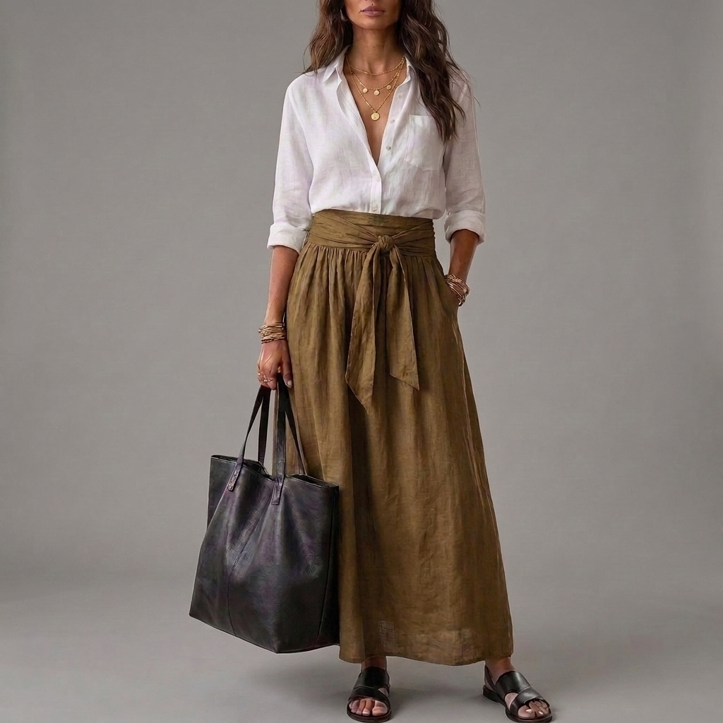 Adalgisa — Shirt and Midi Skirt Two-Piece Set