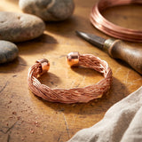 Bronte — Braided Wire Copper-Tone Cuff Bracelet