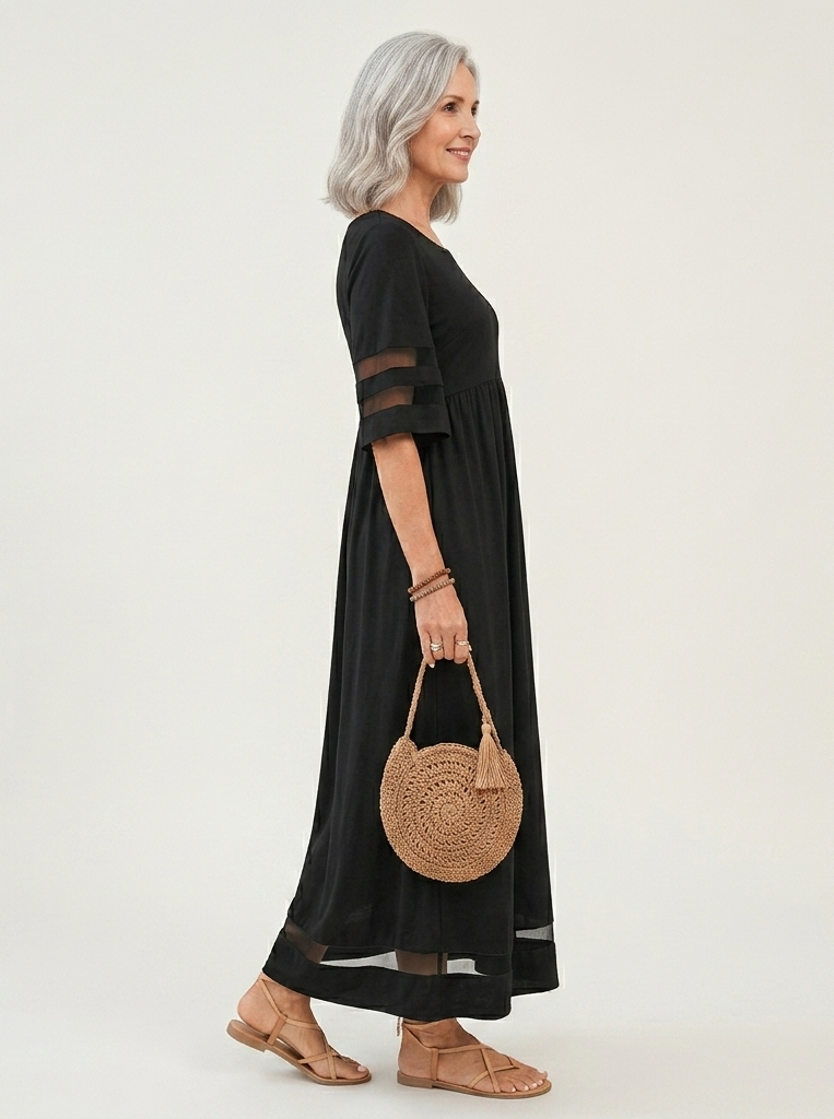 Eglantyne — Sheer-Panel Maxi Dress
