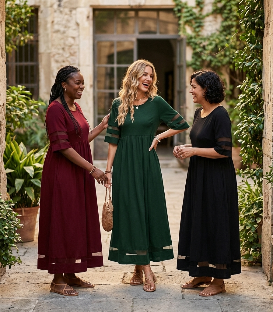 Eglantyne — Sheer-Panel Maxi Dress
