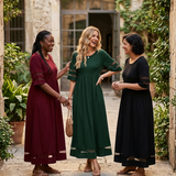 Eglantyne — Sheer-Panel Maxi Dress