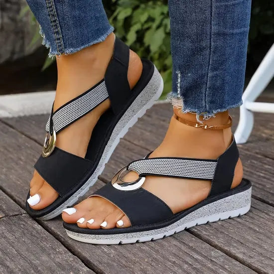Alanna — Elegant Ring-Detail Slingback Sandals