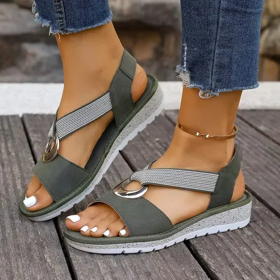 Alanna — Elegant Ring-Detail Slingback Sandals
