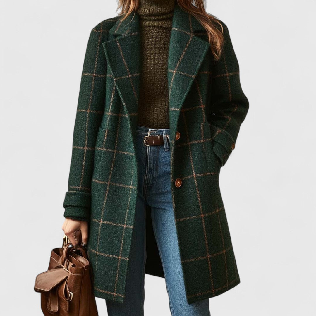 Kaitlyn — Elegant Plaid Coat