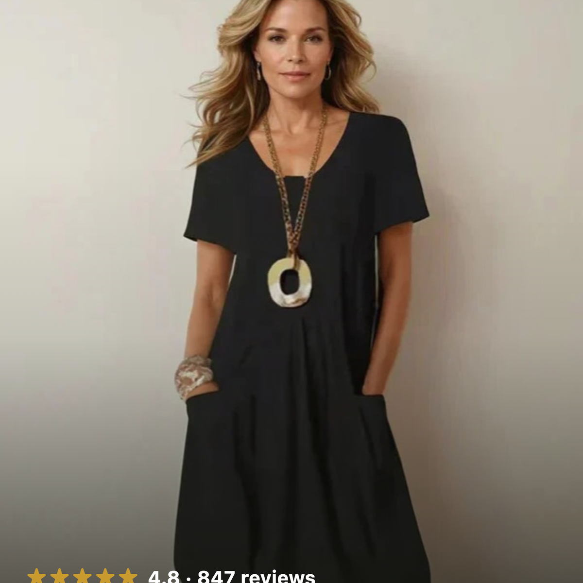 Yasmin — Vestido Casual Fluido com Bolsos Profundos — foto 4