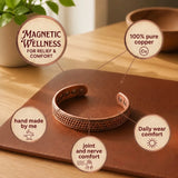 Jazmin — Textured Band Copper-Tone Cuff Bracelet