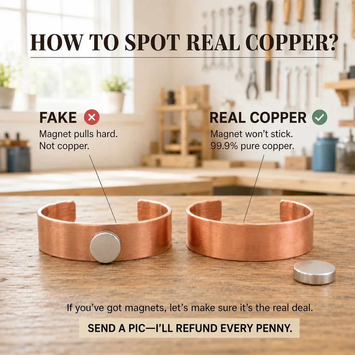 Jazmin — Textured Band Copper-Tone Cuff Bracelet
