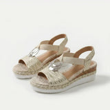 Alinda — Ring-Detail Wedge Sandals