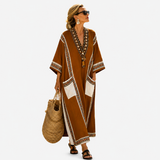 Cyrene — Rust Patch-Pocket V-Neck Caftan
