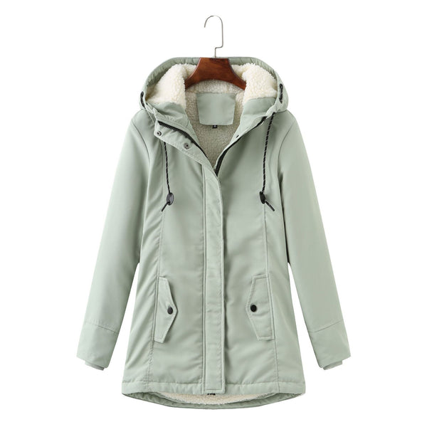 Lyra Cozy Essential Hooded Jacket in Mint Green