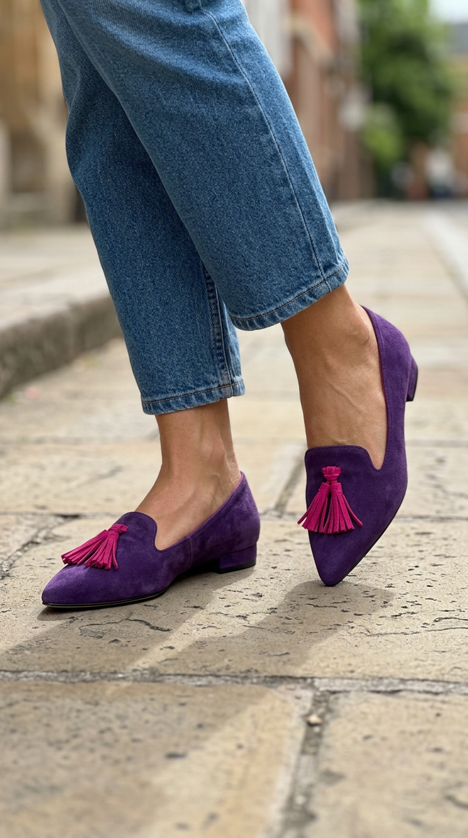 Agnese — Pointed-Toe Printed Slip-On Flats