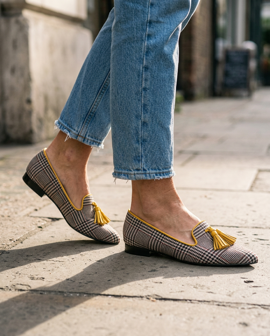 Agnese — Pointed-Toe Printed Slip-On Flats