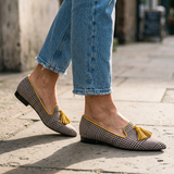 Agnese — Pointed-Toe Printed Slip-On Flats