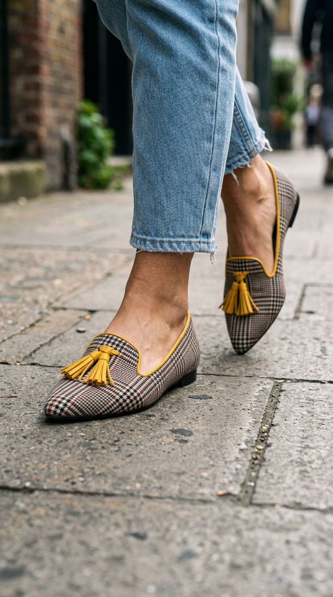 Agnese — Pointed-Toe Printed Slip-On Flats