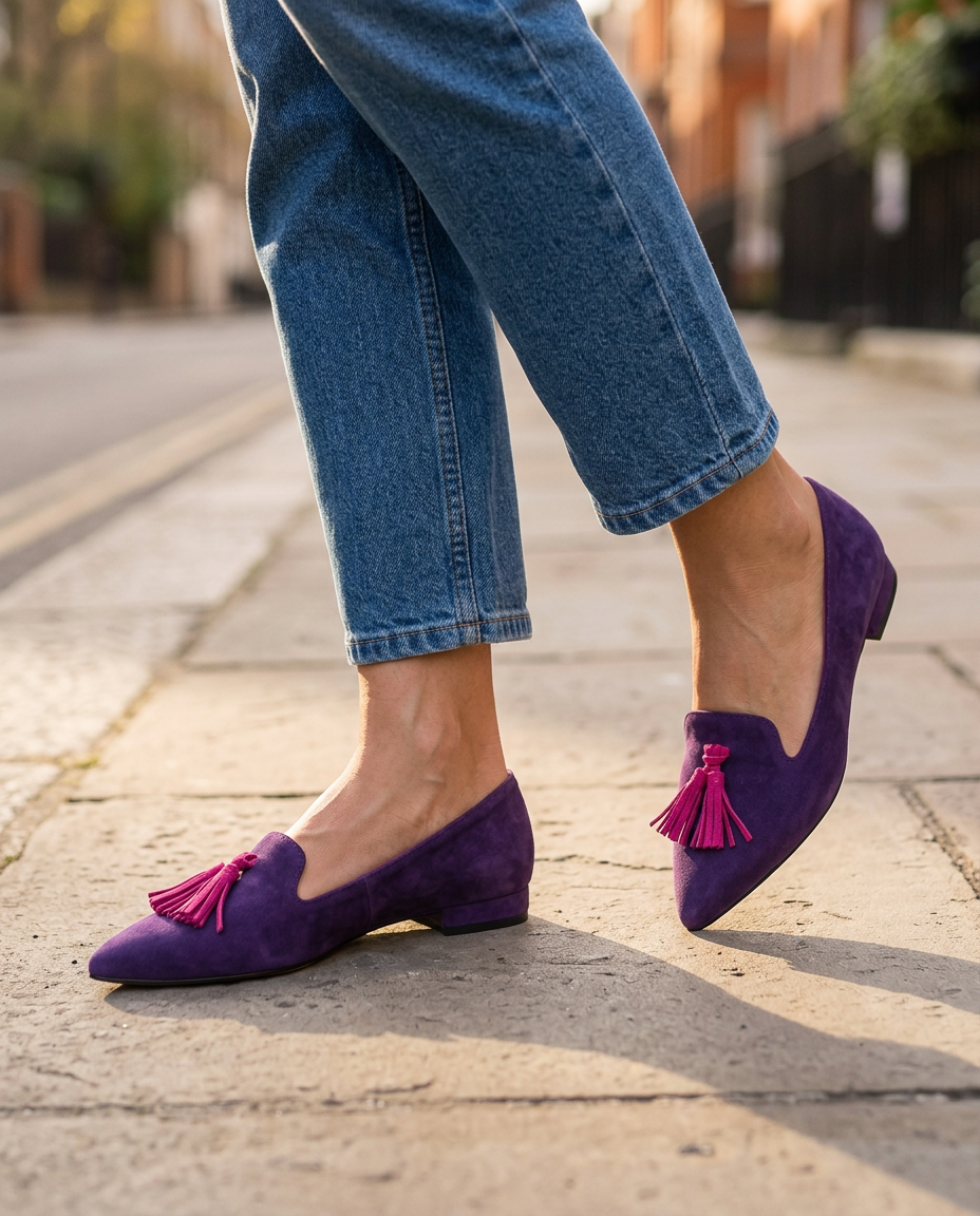 Agnese — Pointed-Toe Printed Slip-On Flats
