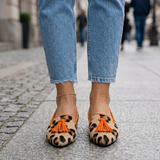 Agnese — Pointed-Toe Printed Slip-On Flats