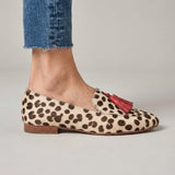 Altea — Spotted-Print Pointed Moccasins with Red Tassels