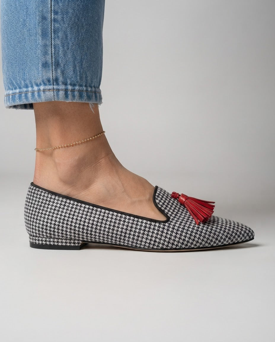 Agnese — Pointed-Toe Printed Slip-On Flats