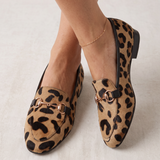 Anastasia — Leopard-Print Loafers with Gold Bit