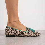 Agnese — Pointed-Toe Printed Slip-On Flats
