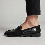 Arianna — Black Penny Loafers with Padded Insole